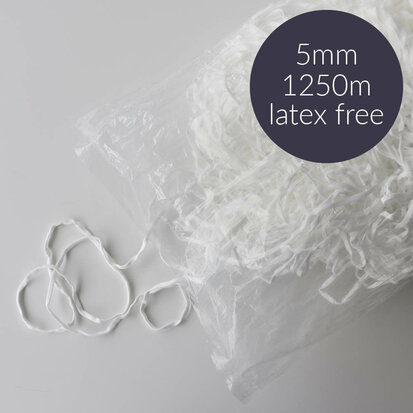 Mondkapjes elastiek latex vrij 5mm zwart
