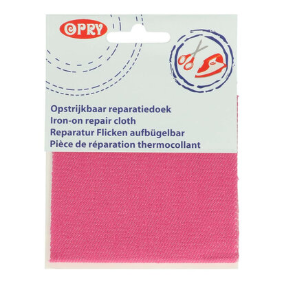 Opry Reparatiedoek jeans opstrijkbaar 10x40cm color 795 - roze