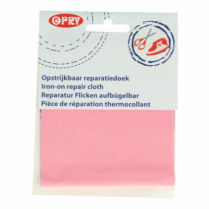 Opry Reparatiedoek jeans opstrijkbaar 10x40cm color 769 - roze
