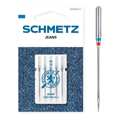 Schmetz Jeans naalden dikte 80 - 1 x 5 naalden op kaart