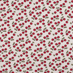 Quality K10063-050 COTTON / EA JERSEY PRINT / CHERRIES OPTICQL WHITE 95% CO 5% EA